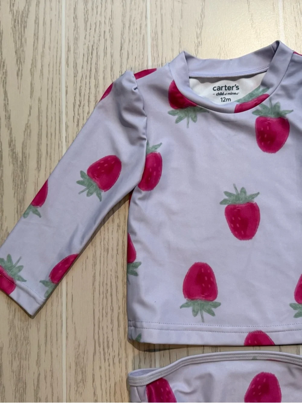 Carter’s Baby Girl‎ 12M Strawberry Swim Set Rash Guard 2PC NWT